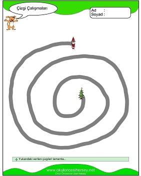 okul öncesi çizgi çalışma sayfaları